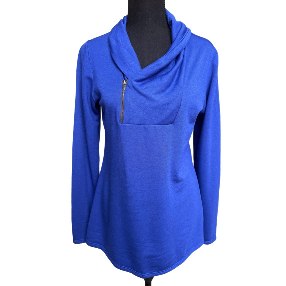 Pulse Royal Blue Quarter Zip Pullover Top Medium Casual Lightweight Sweater - Picture 4 of 10
